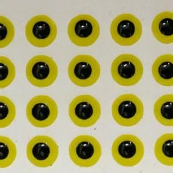 Beads, Eyes & Rattles Mango Fishing Jurassic Eyes - Hot Yellow Black 8mm