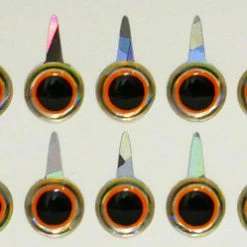 Beads, Eyes & Rattles Mango Fishing Tie Down Eyes - Mirage Orange Black 6mm