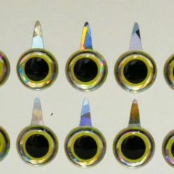 Beads, Eyes & Rattles Mango Fishing Tie Down Eyes - Mirage Yellow Black 10mm